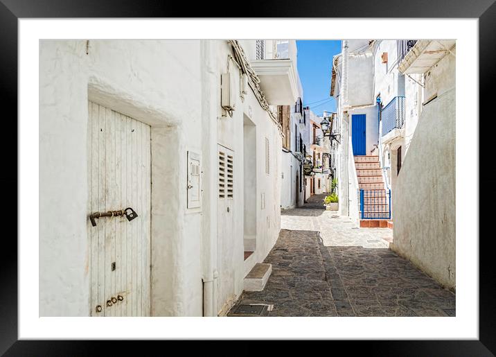 The Back Streets Of Elvissa (Ibiza) Framed Mounted Print by Steve Purnell