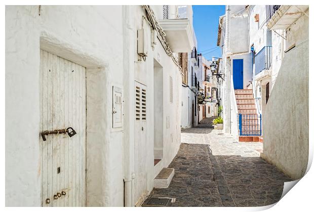 The Back Streets Of Elvissa (Ibiza) Print by Steve Purnell