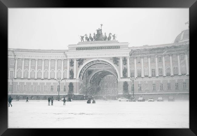 Snowy St. Petersburg Framed Print by Larisa Siverina