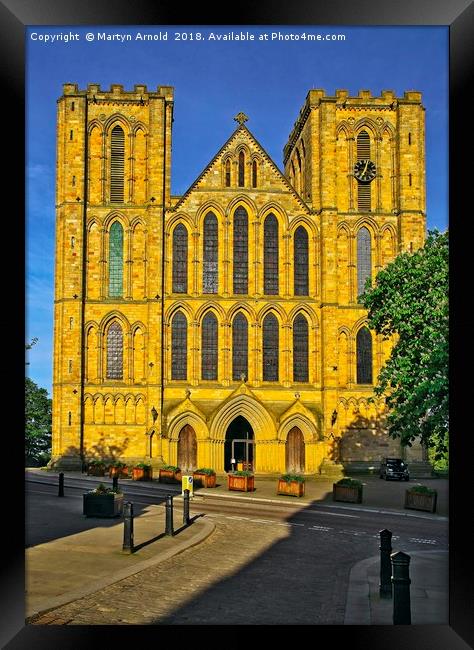 Ripon Cathedral west front in Evening Light Framed Print by Martyn Arnold