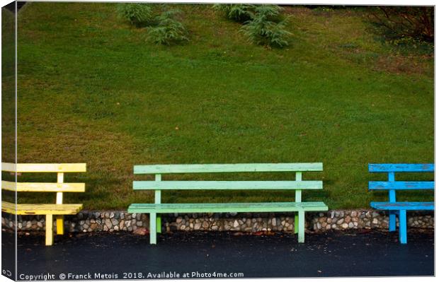 Park benches Canvas Print by Franck Metois