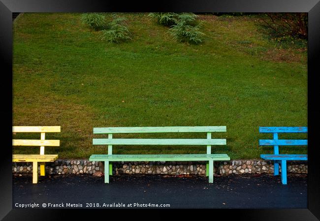 Park benches Framed Print by Franck Metois
