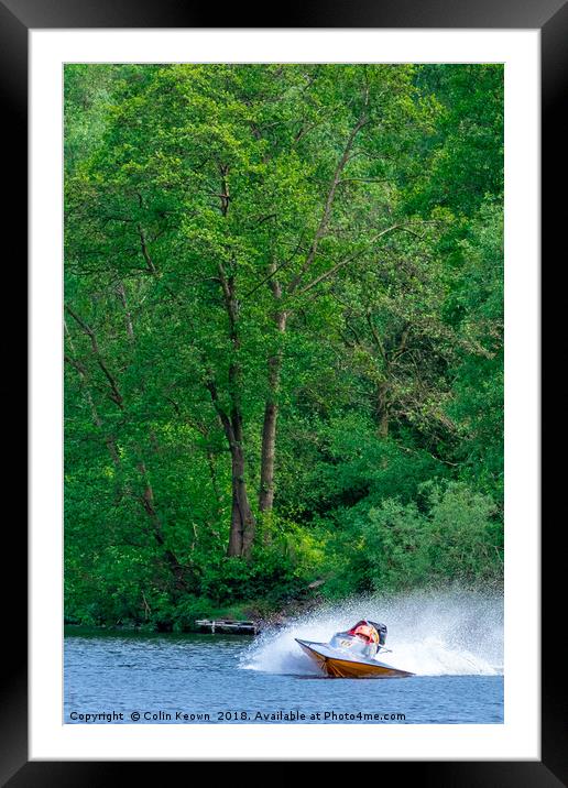 Powerboat in the Park Framed Mounted Print by Colin Keown