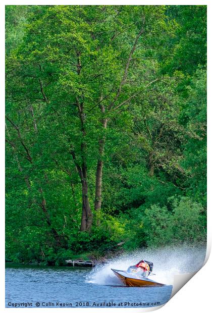 Powerboat in the Park Print by Colin Keown