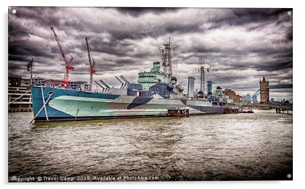 HMS Belfast Acrylic by Trevor Camp