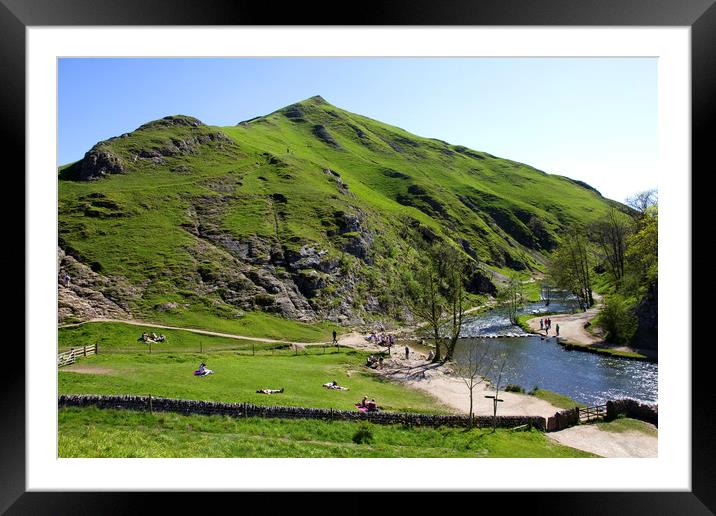Relaxing At Dovedale. Framed Mounted Print by Darren Burroughs