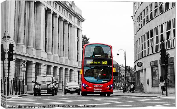 Big Red London Bus Canvas Print by Trevor Camp