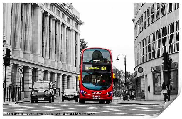 Big Red London Bus Print by Trevor Camp