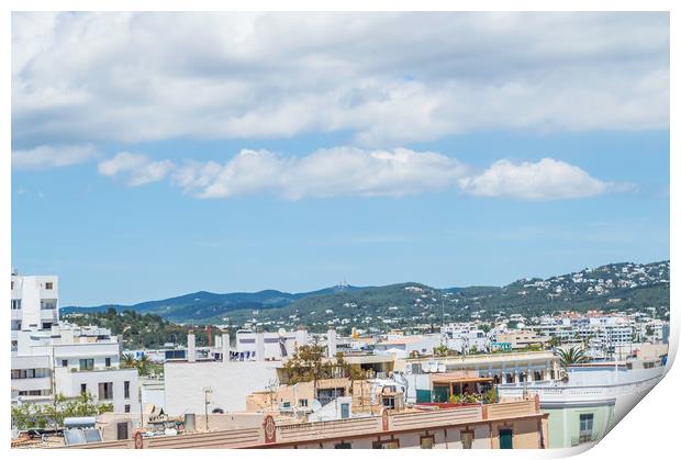 Rooftops Of Ibiza 1 Print by Steve Purnell