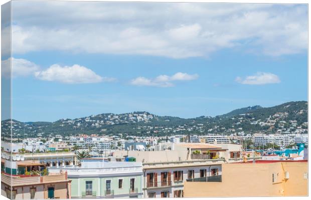 Rooftops Of Ibiza 2 Canvas Print by Steve Purnell