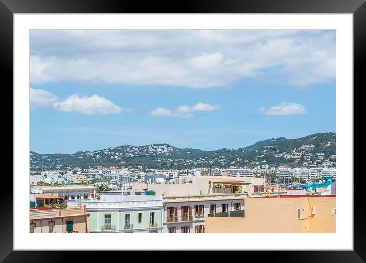 Rooftops Of Ibiza 2 Framed Mounted Print by Steve Purnell