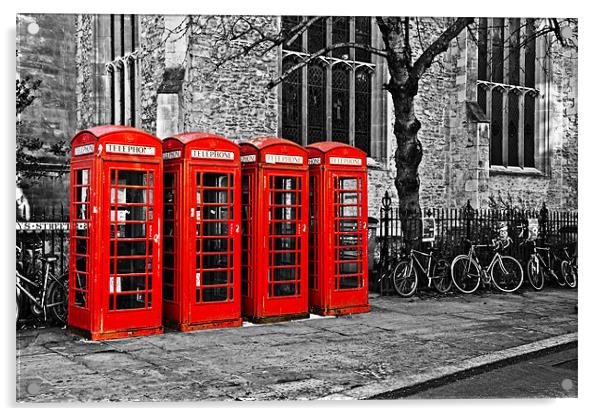 Classic Phone Boxes in Cambridge Acrylic by Paul Macro