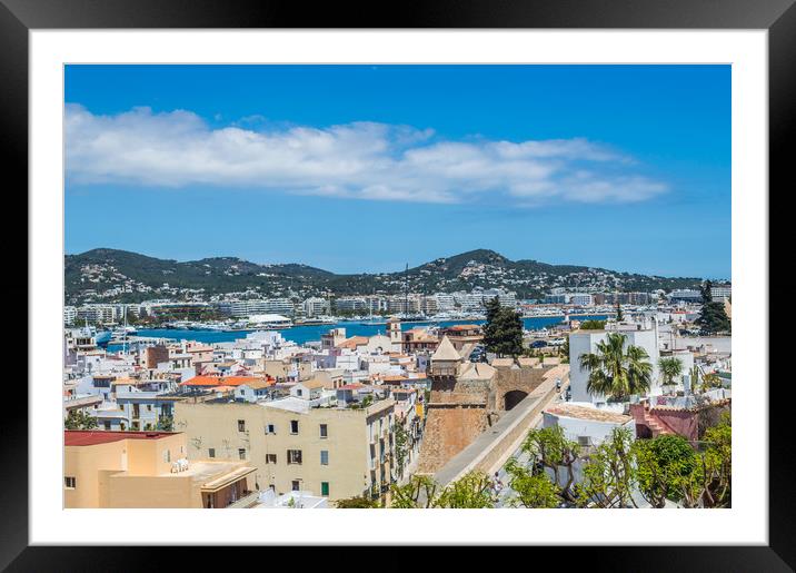 Rooftops Of Ibiza 3 Framed Mounted Print by Steve Purnell