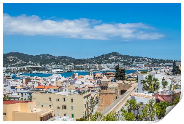 Rooftops Of Ibiza 3 Print by Steve Purnell