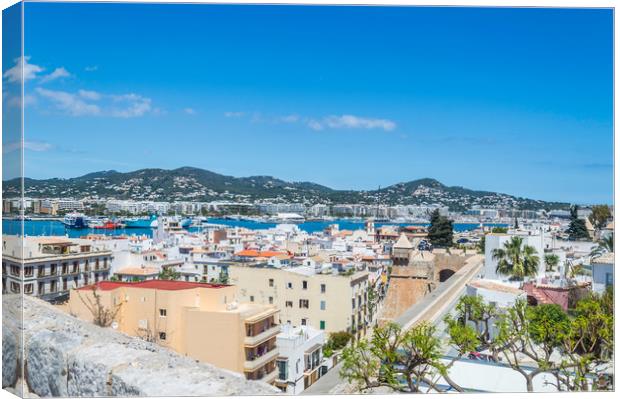 Rooftops Of Ibiza 4 Canvas Print by Steve Purnell