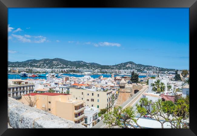 Rooftops Of Ibiza 4 Framed Print by Steve Purnell