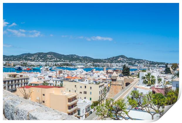 Rooftops Of Ibiza 4 Print by Steve Purnell