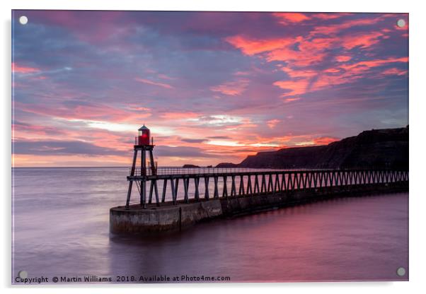 Whitby East Pier Acrylic by Martin Williams