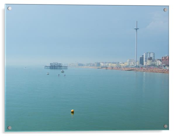 Brighton Beach View Acrylic by Clive Eariss