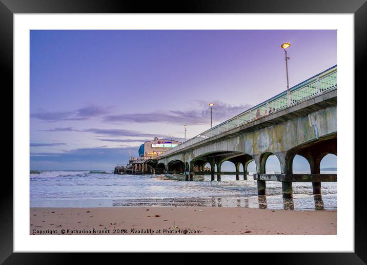 Bournemouth Pier at dusk Framed Mounted Print by KB Photo