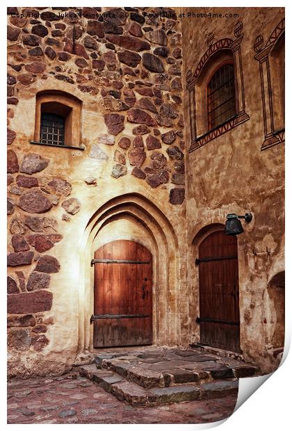 Medieval Doorway At A Castle Print by Jukka Heinovirta