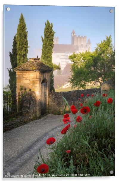 Poppies at Chateua de Beynac Acrylic by Garry Smith