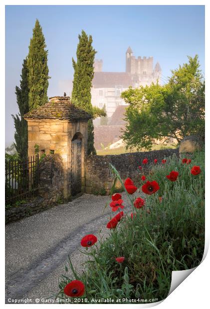 Poppies at Chateua de Beynac Print by Garry Smith
