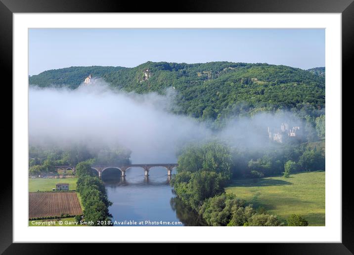 Chateau de Fayrac and Chateau de Castlenaud on The Framed Mounted Print by Garry Smith