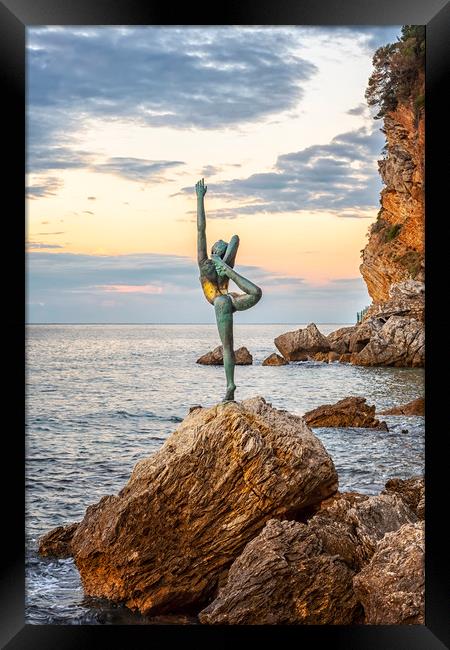Budva Little Gymnast Statue Centre Pose Framed Print by Antony McAulay