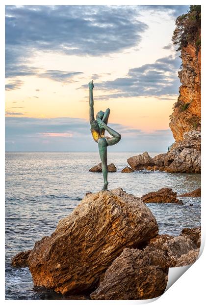 Budva Little Gymnast Statue Centre Pose Print by Antony McAulay