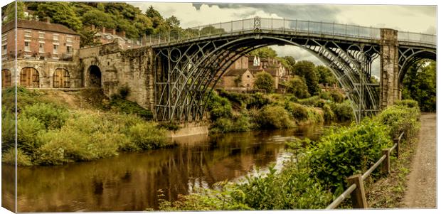  Ironbridge on the River Severn in Shropshire Canvas Print by simon alun hark
