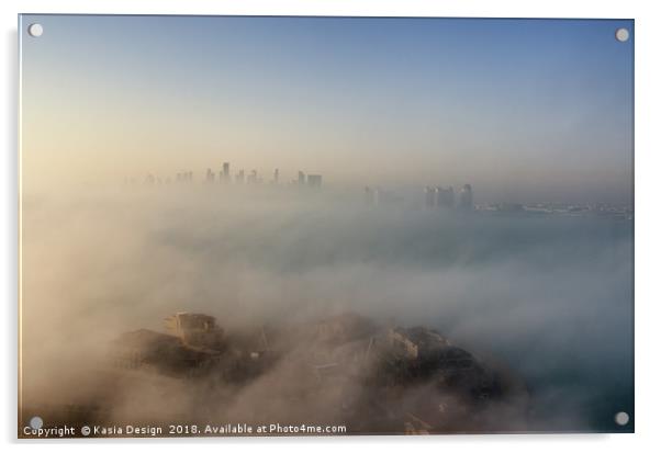 Mystical Doha through the Morning Mists Acrylic by Kasia Design