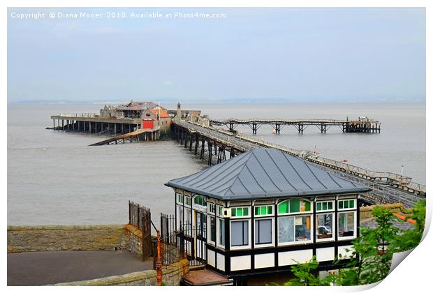 Birnbeck Pier Somerset Print by Diana Mower