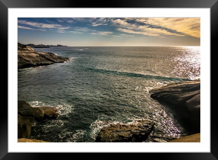 View over Costa Adeje Bay Framed Mounted Print by Naylor's Photography