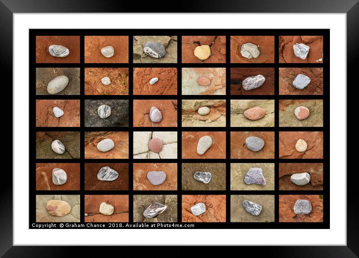 Pebbles Framed Mounted Print by Graham Chance
