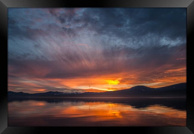 Sunset at Lake Tahoe Framed Print by Steve Ransom