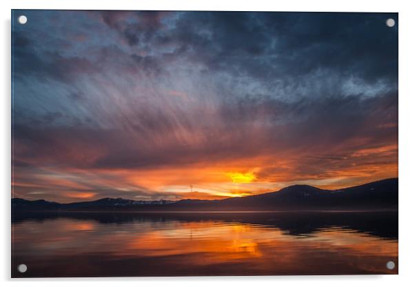 Sunset at Lake Tahoe Acrylic by Steve Ransom