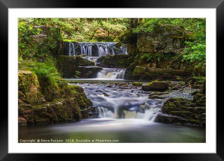 Sgwd Pedol Waterfall, Vale of Neath Framed Mounted Print by Steve Ransom