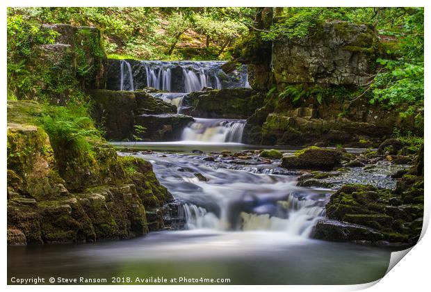 Sgwd Pedol Waterfall, Vale of Neath Print by Steve Ransom