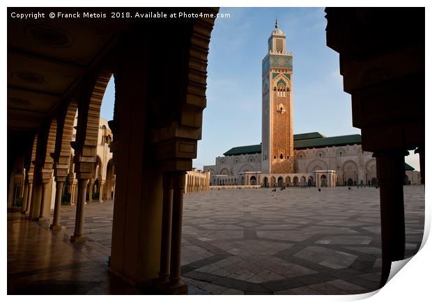 Hassan II mosque Print by Franck Metois