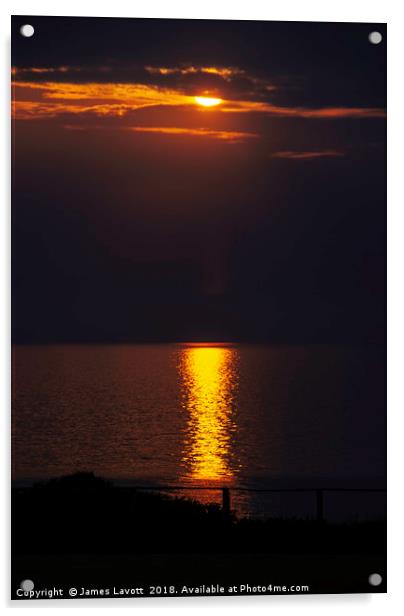 Caernarfon Bay Sunset Acrylic by James Lavott