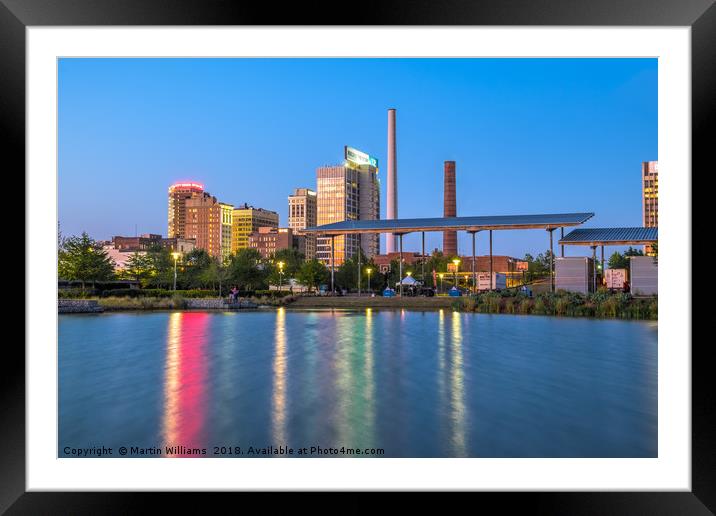 Birmingham, Alabama cityscape viewed from Railroad Park Framed Mounted Print by Martin Williams
