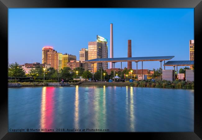 Birmingham, Alabama cityscape viewed from Railroad Park Framed Print by Martin Williams