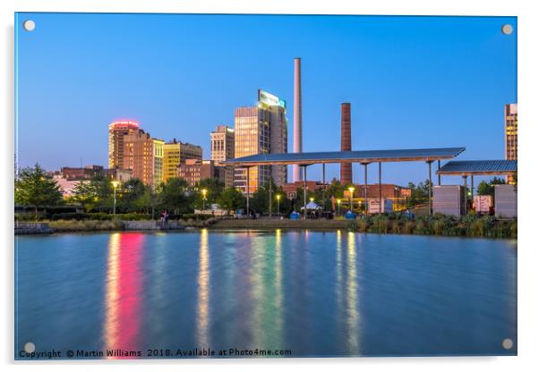 Birmingham, Alabama cityscape viewed from Railroad Park Acrylic by Martin Williams