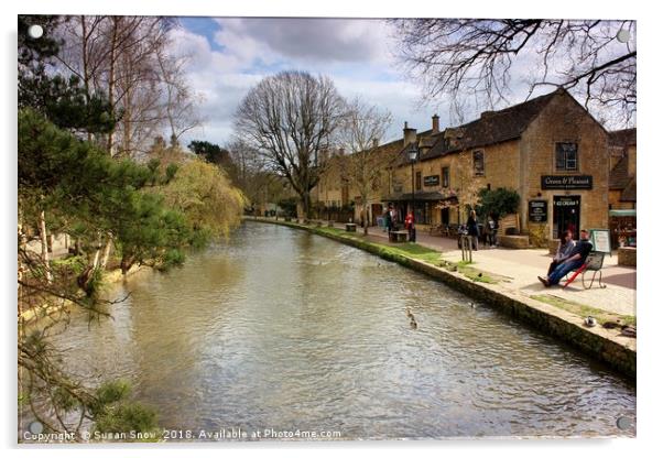 Bourton-on-the-Water, Cotswolds Acrylic by Susan Snow