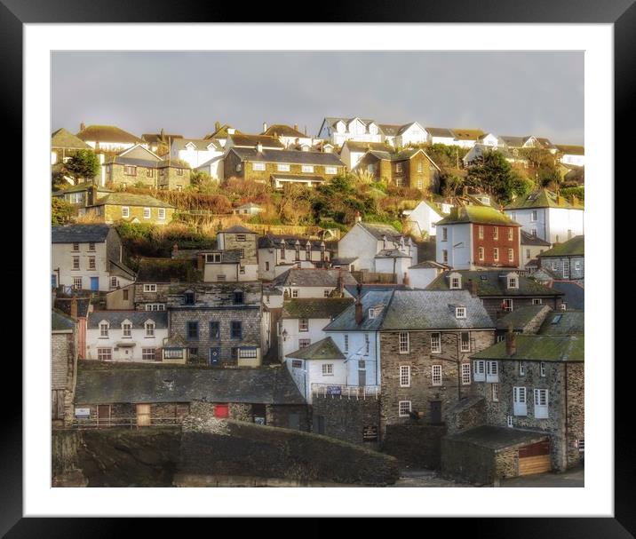Charming Port Isaac Harbour Framed Mounted Print by Beryl Curran
