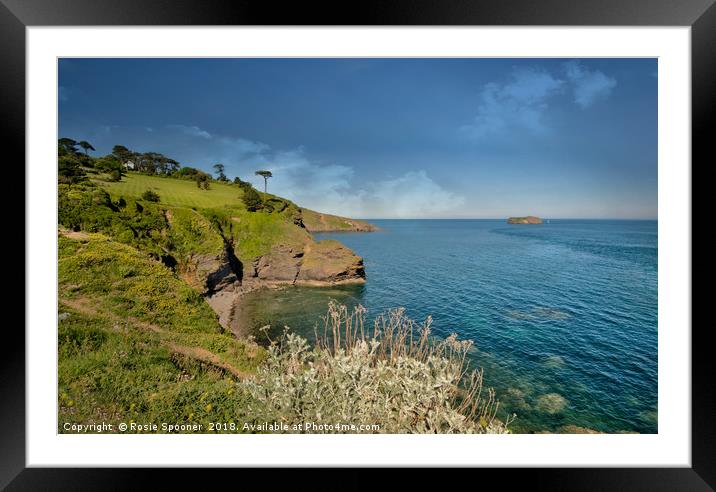 Orestone Rock view from Thatcher Point Torquay Framed Mounted Print by Rosie Spooner