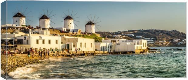 Beautiful Windmills of Mykonos Canvas Print by Naylor's Photography