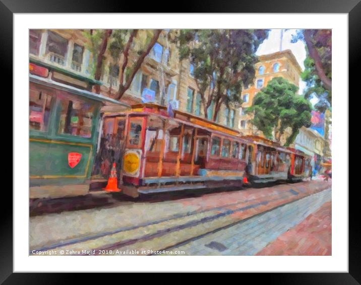 San Fran Rail Trams Framed Mounted Print by Zahra Majid