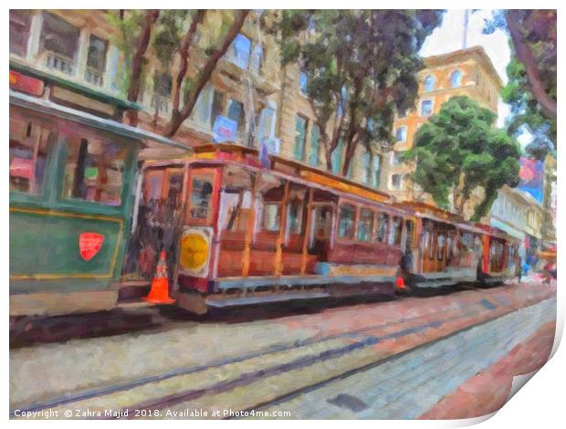 San Fran Rail Trams Print by Zahra Majid